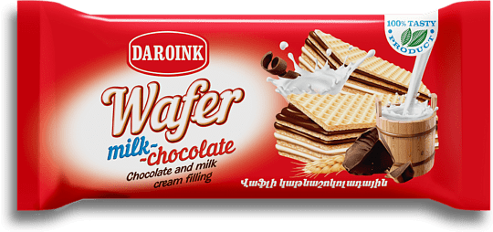 Wafer with milk & chocolate filling 