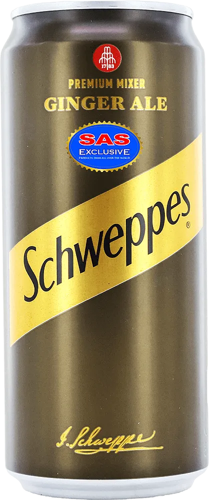 Refreshing carbonated ginger flavored drink "Schweppes Ginger Ale" 0.33l
