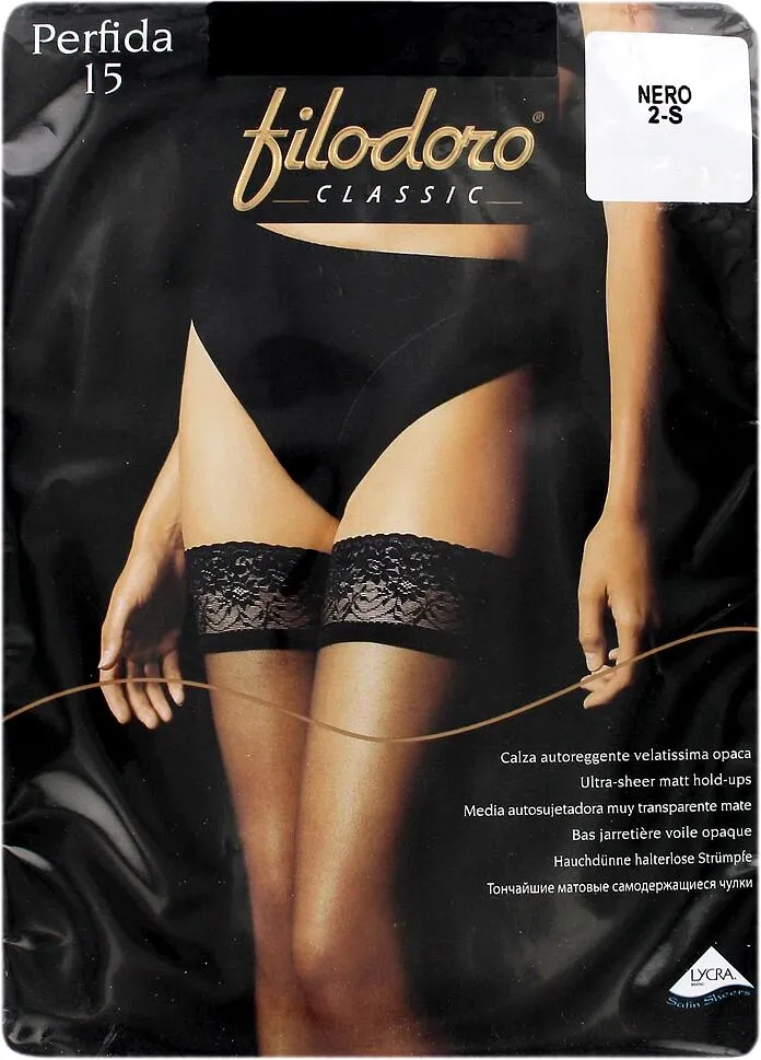 Black stockings "Filodoro Perfida 15Den N2" 