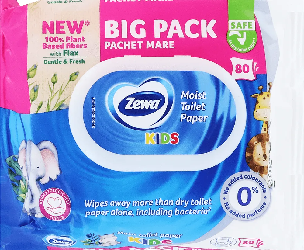 Kids wet toilet paper "Zewa Kids" 80 pcs
