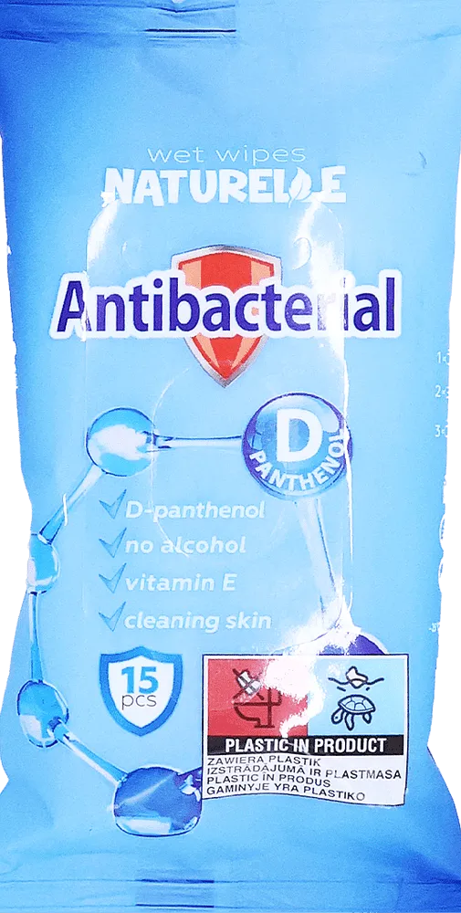 Antibacterial wet wipes "Naturelle Antibacterial D-Panthenol" 15 pcs
