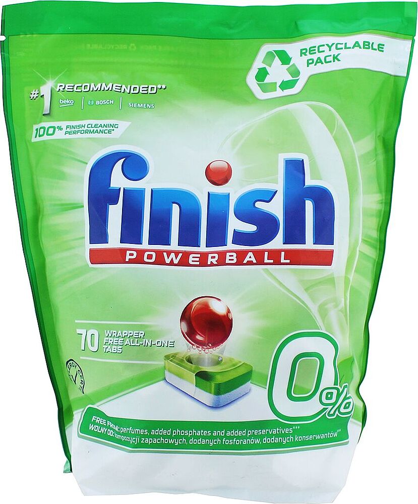 Սպասք լվացող մեքենայի պատիճներ «Finish Powerball» 70 հատ