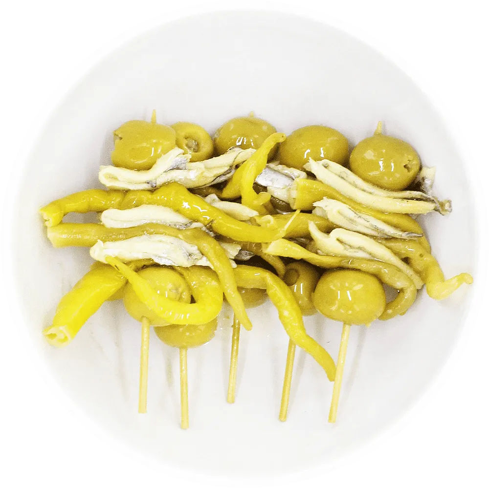 Ձիթապտուղ լցոնված անչոուսով և պղպեղով «Olives Garcia Triple Boqueron»
	

	
