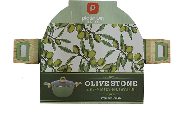 Casserole with lid "Platinium Home Olive Stone" 