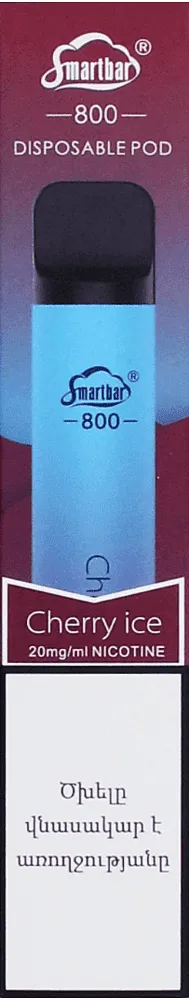 Electric pods with cherry ice flavor "Smartbar Cherry Ice" 800 puffs
