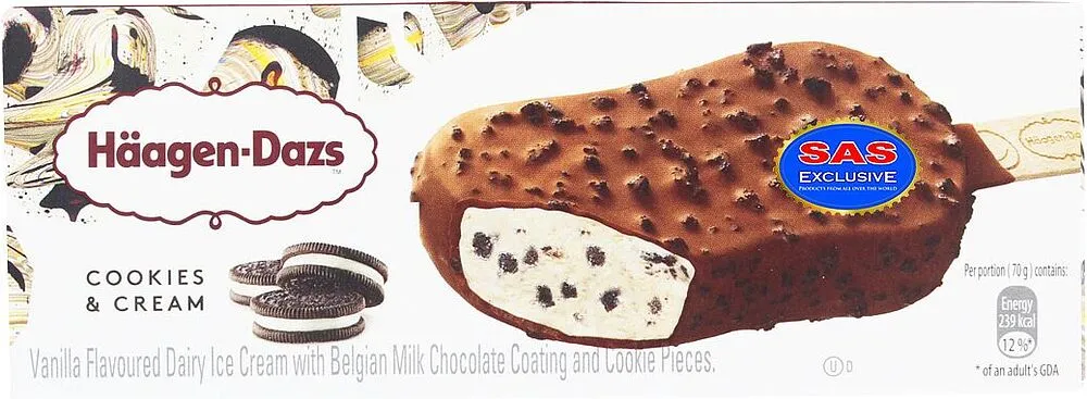 Vanilla ice cream "Haagen-Dazs Cookie & Cream" 70g

