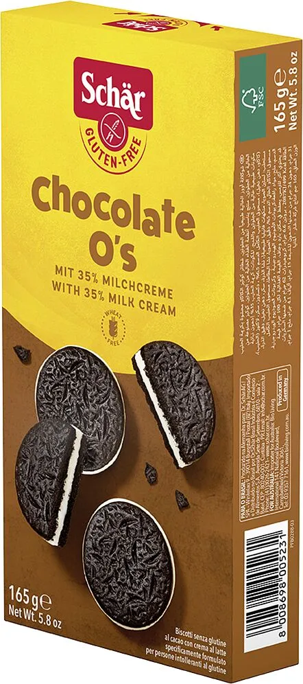 Cookies with milk & creamy filling "Schar" 165g