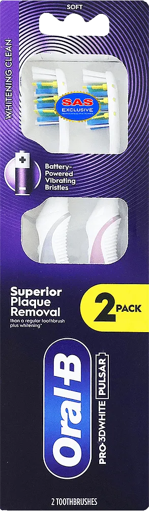 Ատամի խոզանակ էլեկտրական «Oral-B Pro 3D White Pulsar» 2 հատ