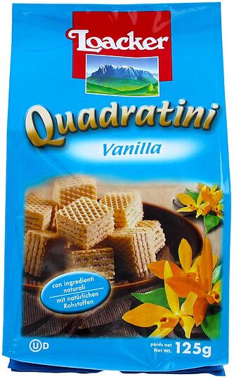 Վաֆլի՝ վանիլային միջուկով «Loacker Quadratini Vanilla»  125գ