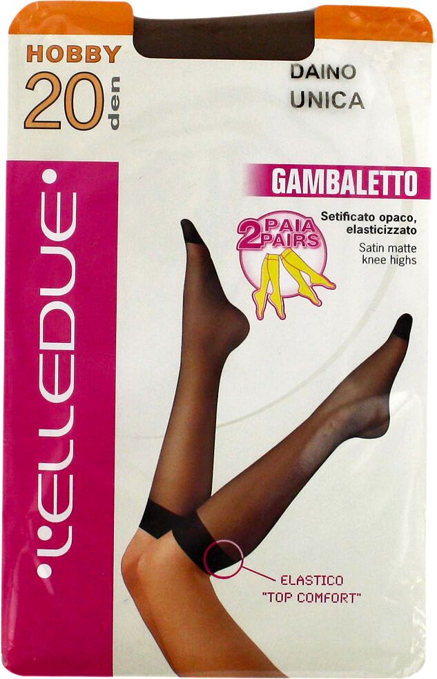 Knee-high stockings "Elledue Hobby 20 Den" Natural