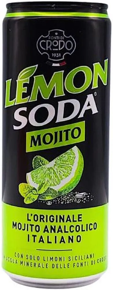 Безалкогольный газированный напиток со вкусом мохито "Fonti di Crodo" 0.33л 