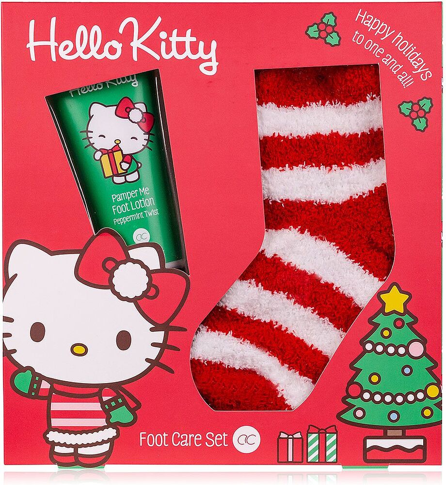 Ոտքերի խնամքի հավաքածու «Accentra Hello Kitty Happy Christmas» 2հատ


