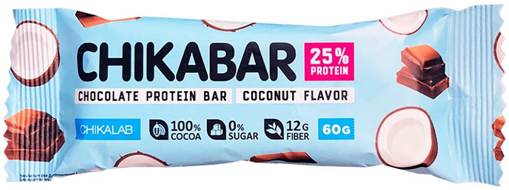 Protein bar "Chikalab Chikabar Coconut" 60g
