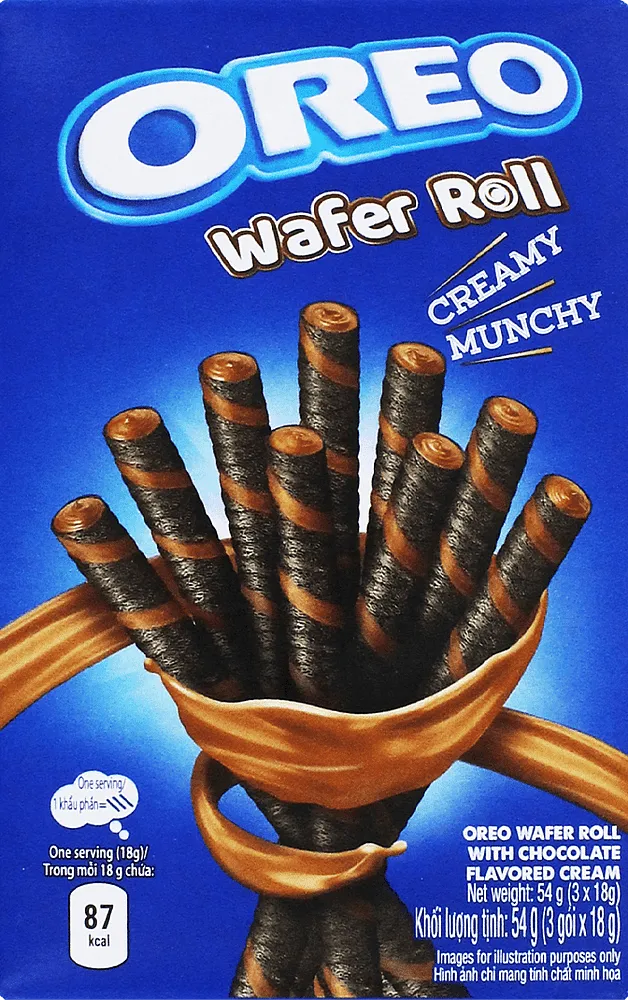 Wafer roll wit chocolate cream "Oreo Creamy Munchy" 54g