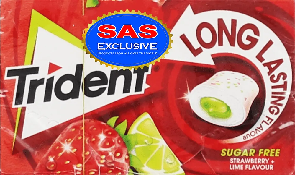 Chewing gum with strawberry and lime flavor "Trident" 22g 