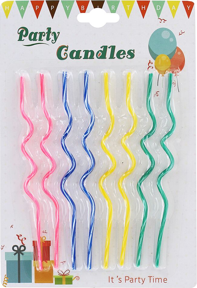 Birthday candle "Party Candles" 8 pcs
