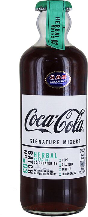 Refreshing carbonated drink "Coca Cola Signature Mixers Nº3 Herbal" 200ml