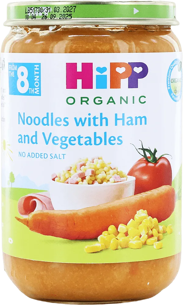 Noodles with ham & vegetables "Hipp Organic" 220g
