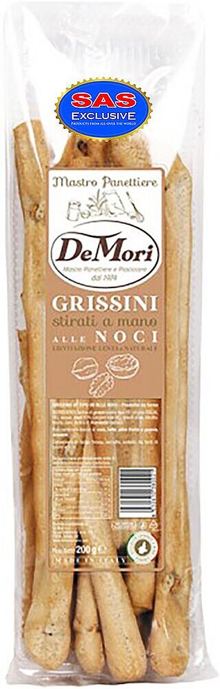 Хлебные палочки с грецким орехом "De Mori" 200г