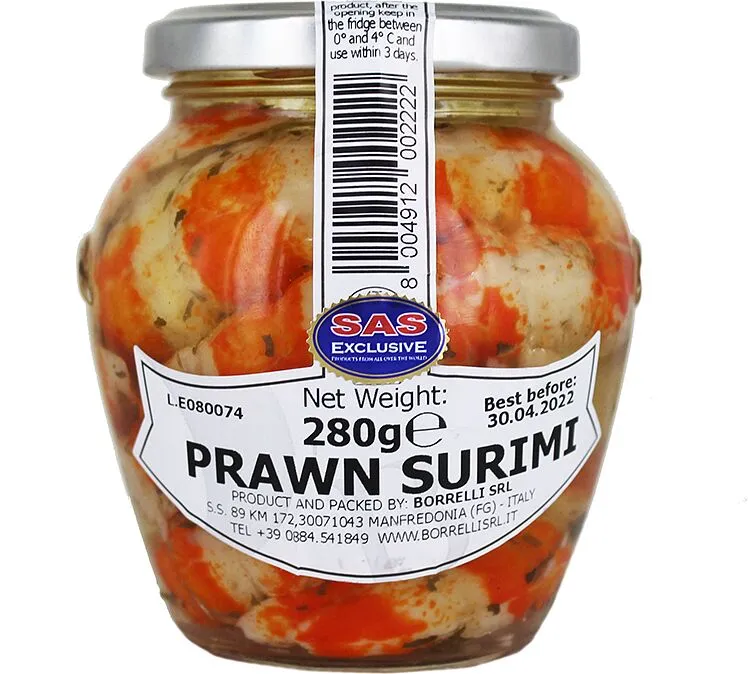 Prawn surimi in oil "Borrelli Mare" 280g 