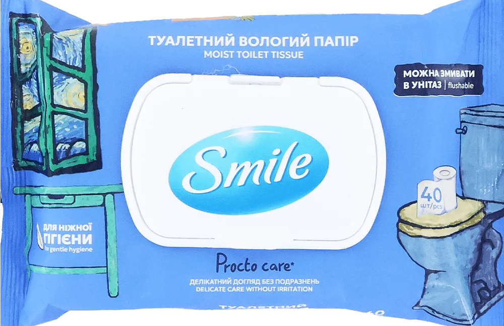 Զուգարանի թուղթ խոնավ «Smile Procto Care» 40 հատ

