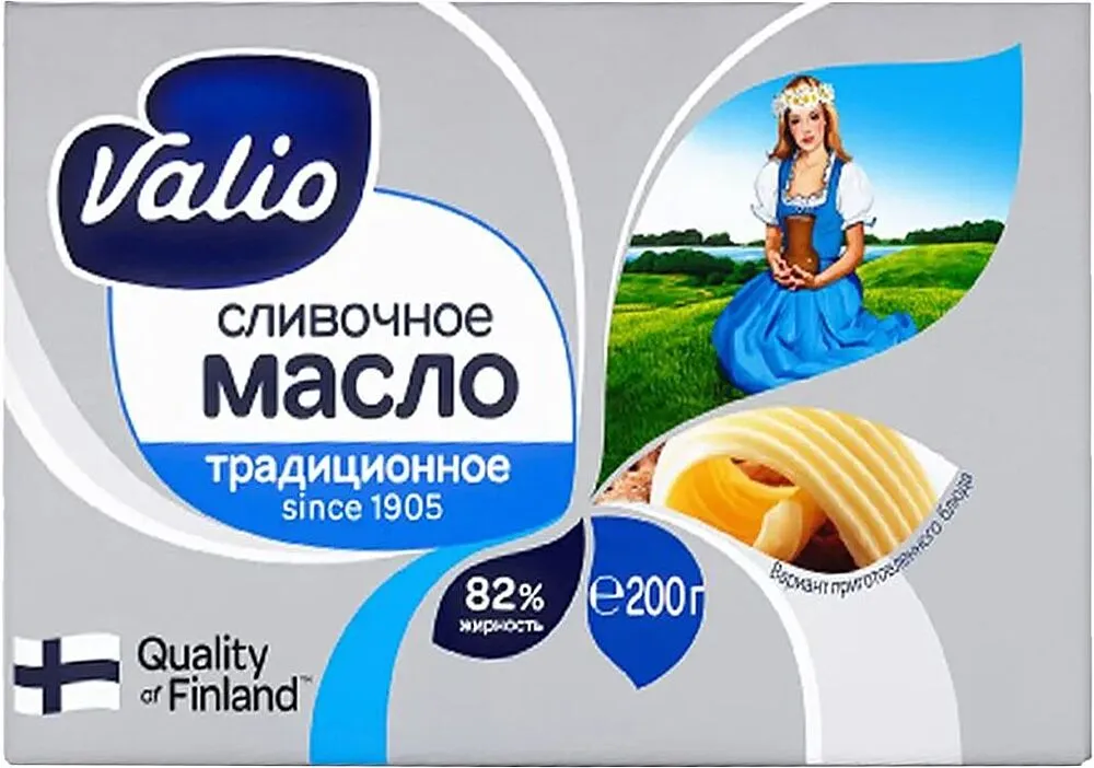 Масло сливочное "Valio" 200г, жирность: 82%