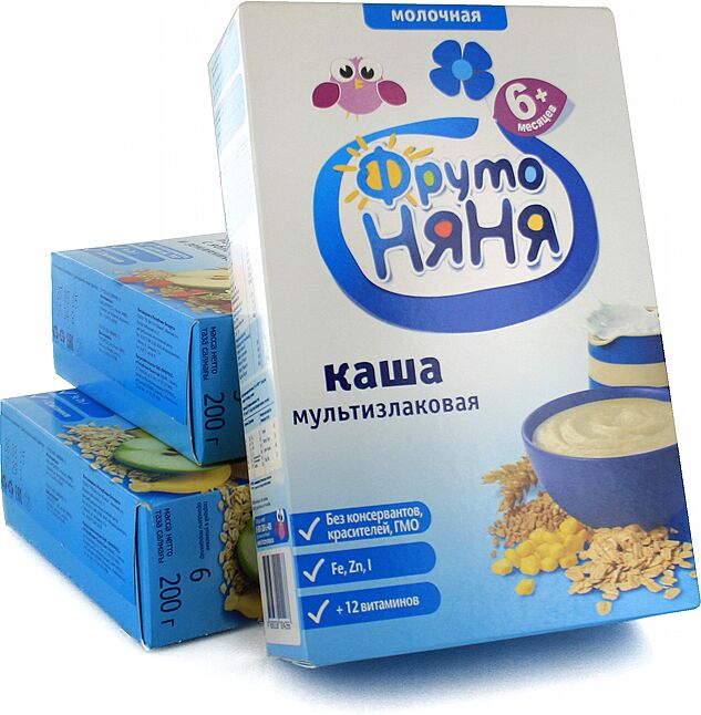 Oat milk porridge multicereals "Fruto Nyanya" 200g