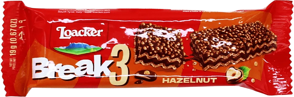 Wafer bar with hazelnut cream "Loacker Hazelnut Break" 19g