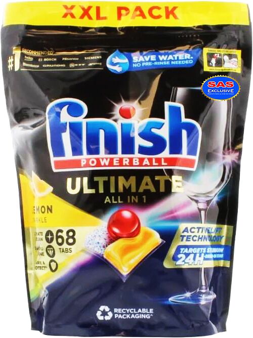 Таблетки для посудомоечных машин "Finish Powerball Ultimate All In 1" 68 шт