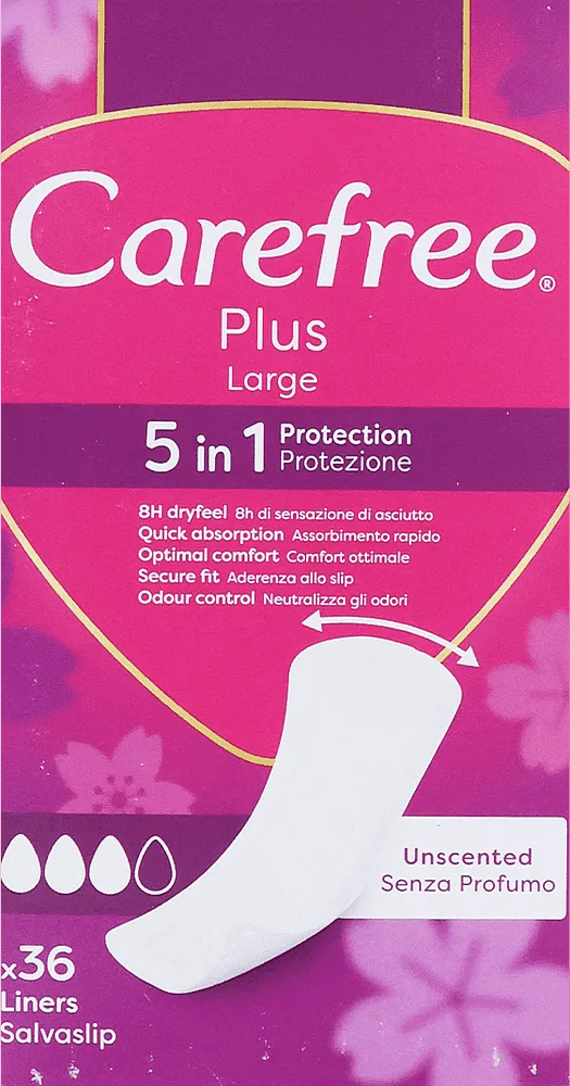 Ամենօրյա միջադիրներ «Carefree Plus Large 5 in 1» 36 հատ