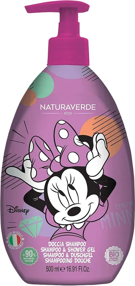 Շամպուն-լոգանքի գել մանկական «Naturaverde Bio Minnie» 500մլ

