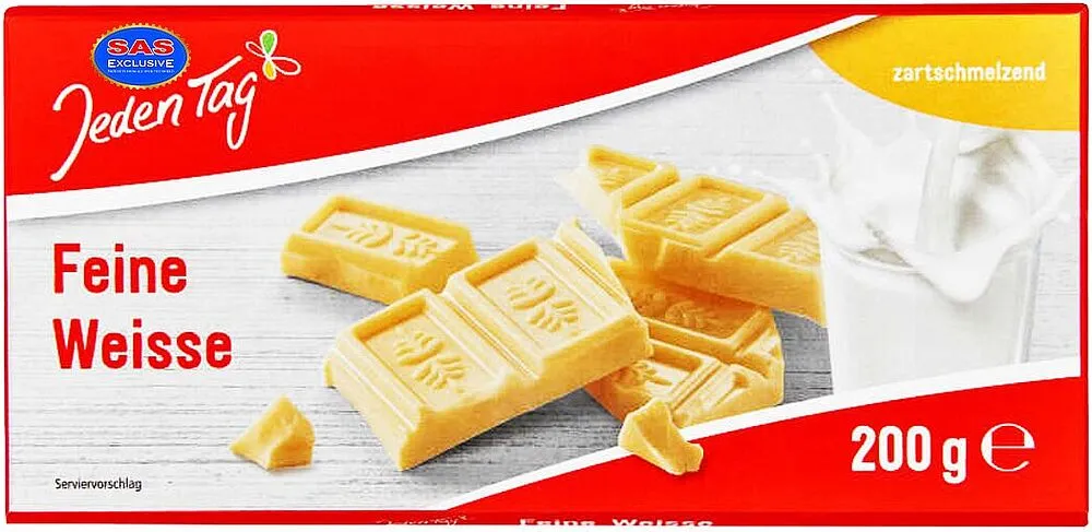 Շոկոլադե սալիկ սպիտակ «Jeden Tag» 200գ