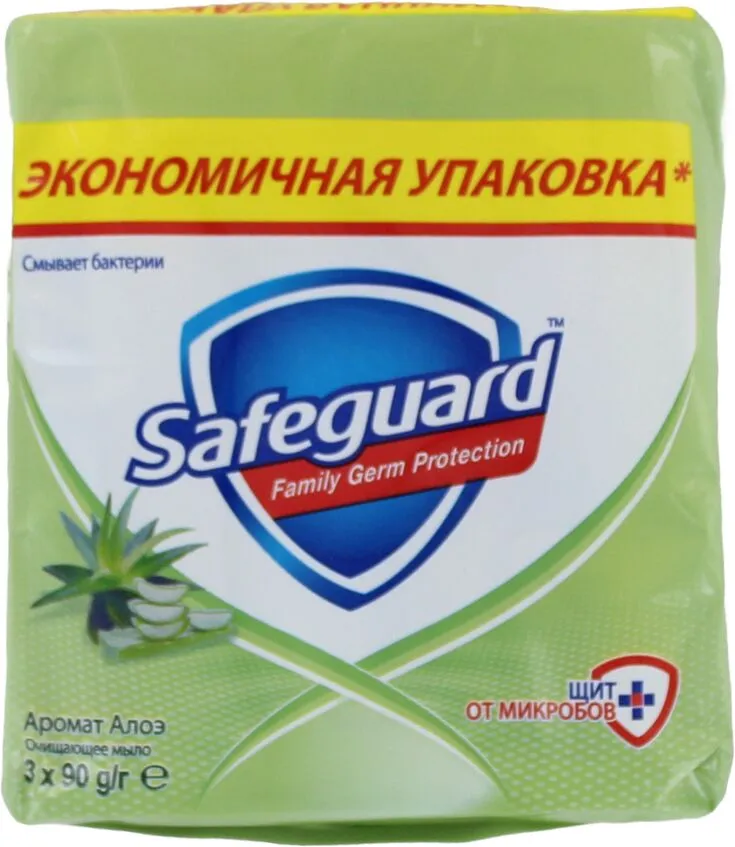 Antibacterial soap "Safeguard Aloe Vera" 3*90g
