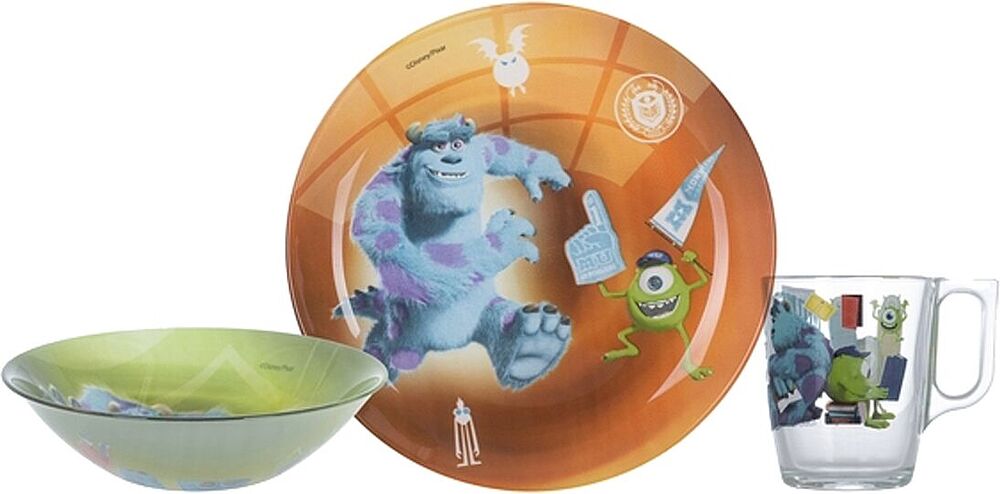 Набор посуды детской "Luminarc Monsters University" 3 шт