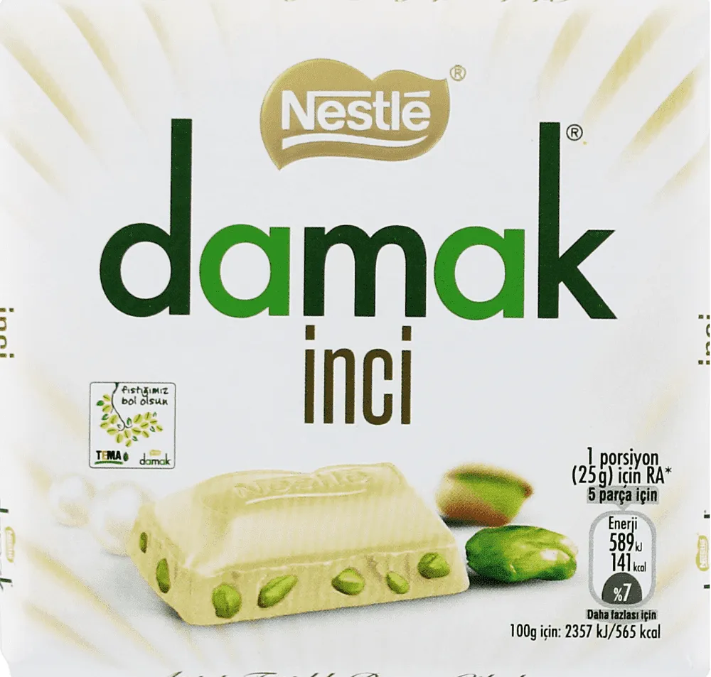 Շոկոլադե սալիկ պիստակով «Nestle Damak» 60գ
