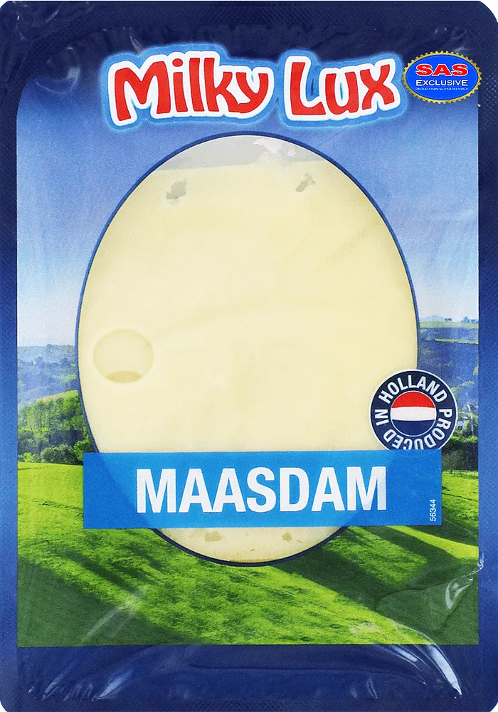Պանիր մաազդամ կտրատած «Milky Lux Maasdam» 120գ
