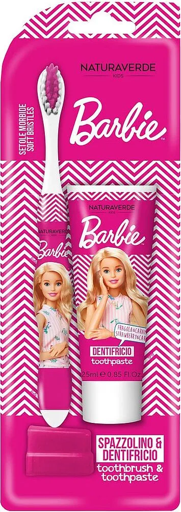Kids toothbrush & tootpaste "Naturaverde Barbie" 25ml
