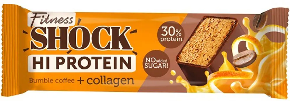 Protein bar with bumble coffee & collagen "Fitness Shock Hi protein" 40g
