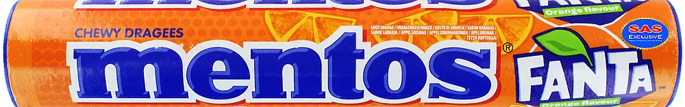 Chewing candy with orange flavour "Mentos Orange" 8x37.5g
