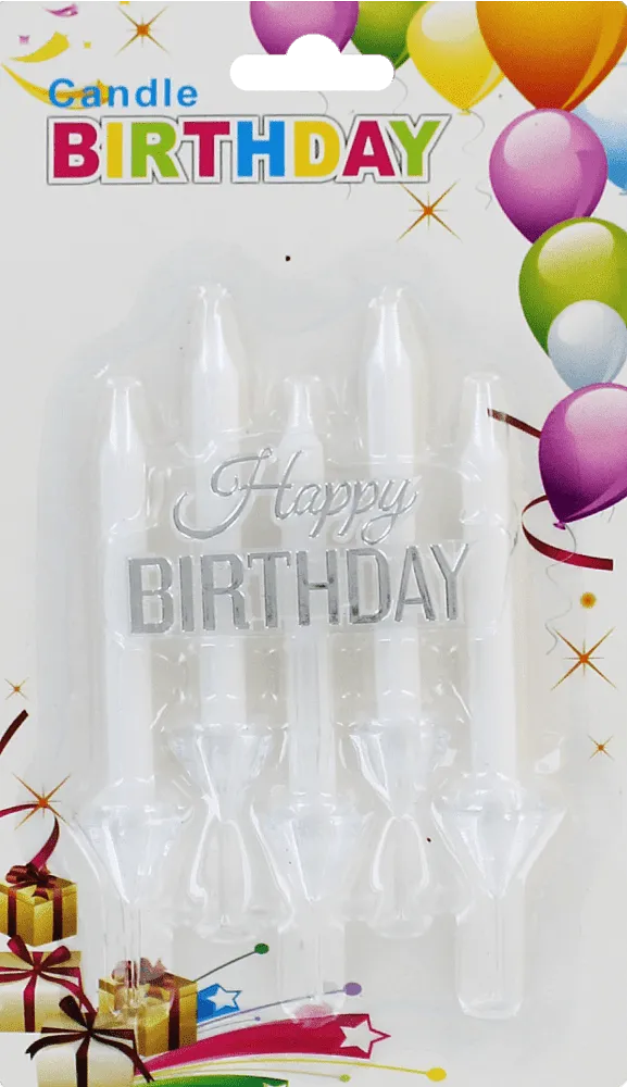 Birthday candle "Happy Birthday" 5 pcs
