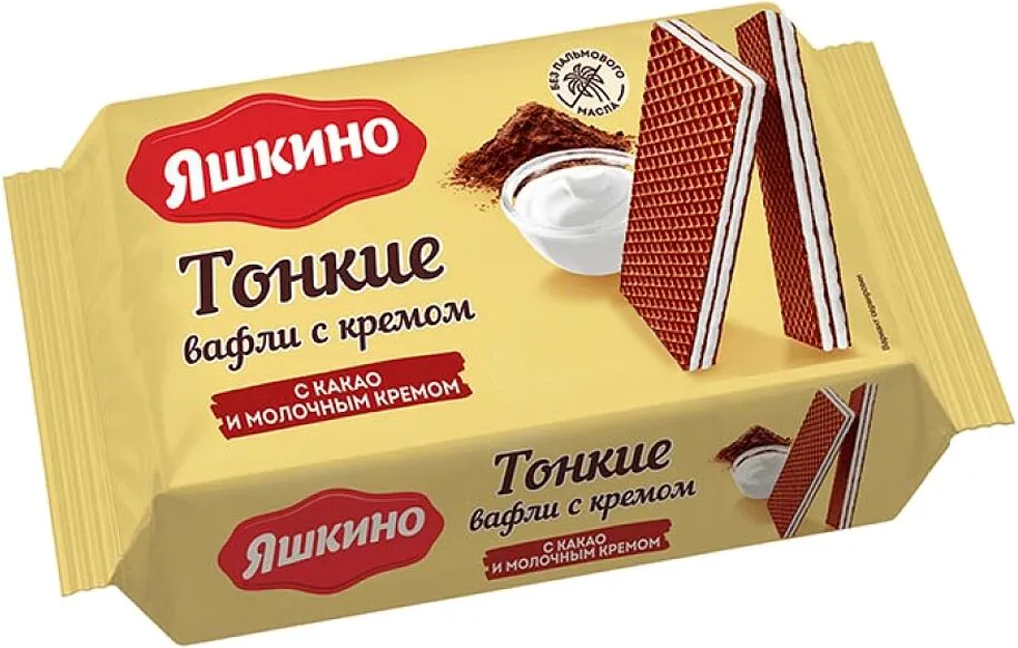 Wafer with cocoa & milk cream "Yashkino" 144g
