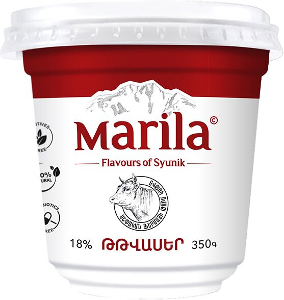 Sour cream "Marila" 350g, richness 18%