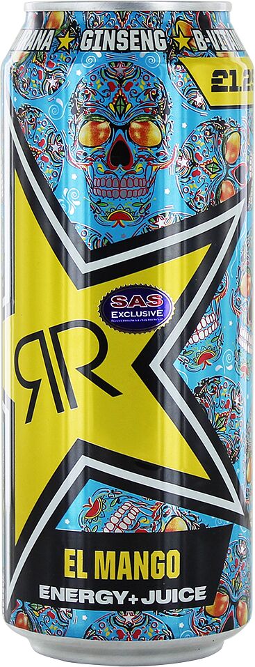 Էներգետիկ գազավորված ըմպելիք «Ramsden Rockstar» 0.5լ Մանգո
