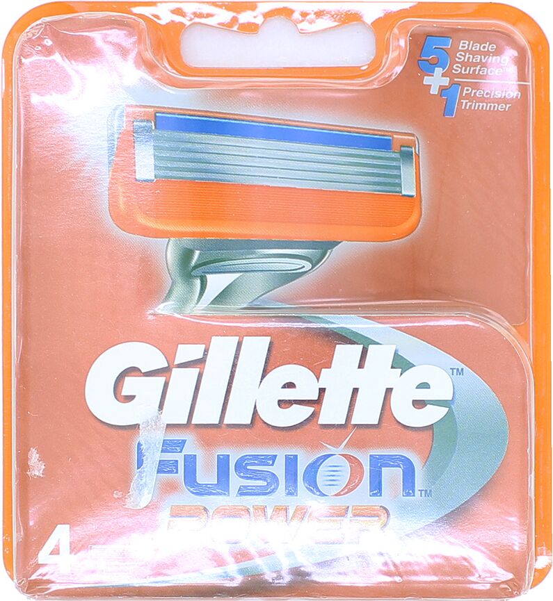 Кассеты для бритвенного станка "Gillette Fusion Power" 4шт