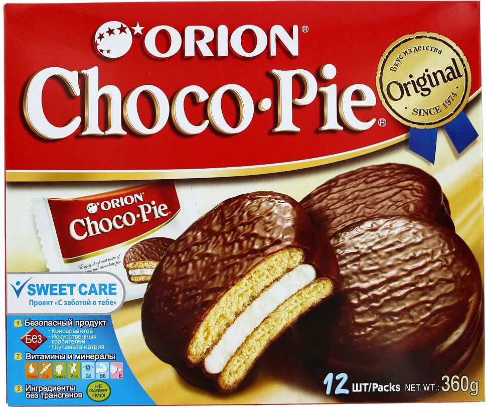 Թխվածքաբլիթ շոկոլադապատ «Orion Choco Pie» 360գ