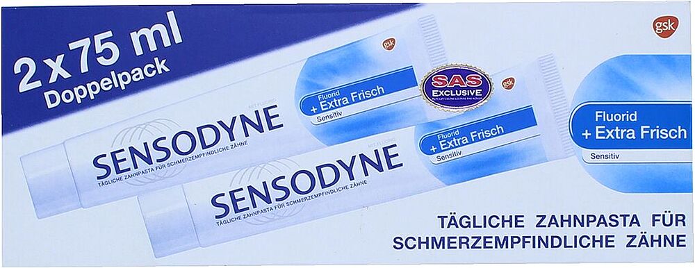 Паста зубная "Sensodyne Extra Fresh" 1+1 75мл