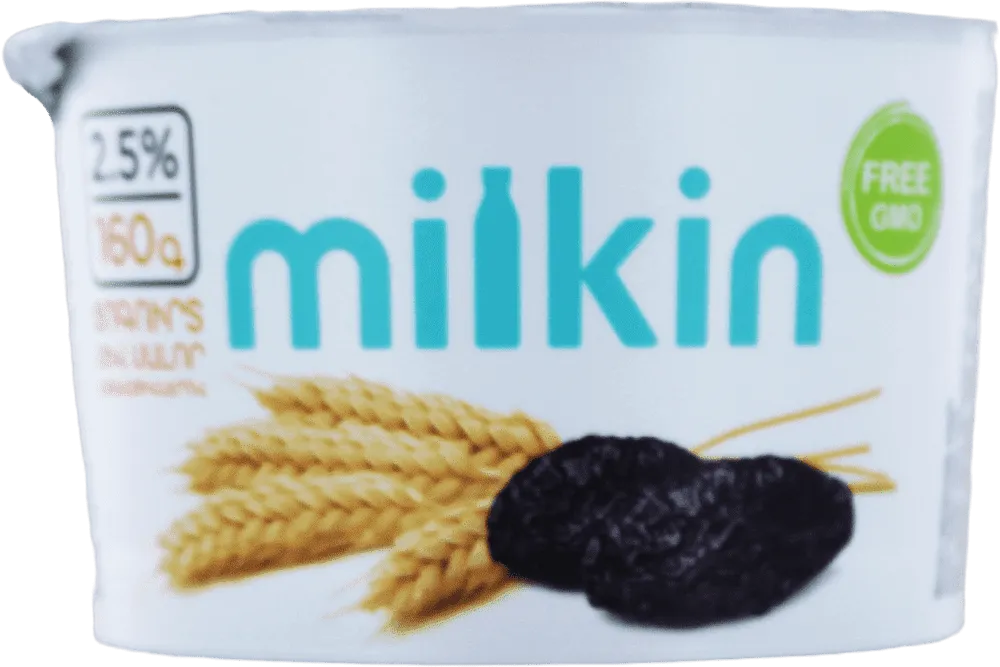 Yogurt with black prunes and grains "Milkin" 160g, richness: 2,5%