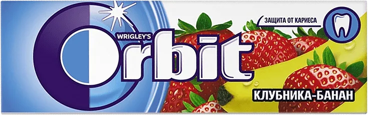 Մաստակ ելակի և բանանի «Orbit» 13.6գ 