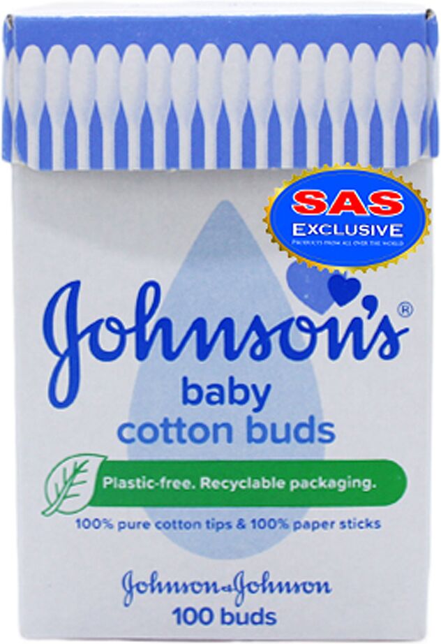 Cotton buds "Johnson's Baby" 100 pcs.
