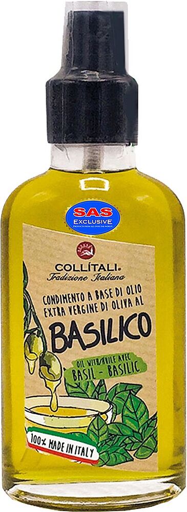Olive oil with basil flavor "Collitali Basilico Extra Virgin" 100ml
